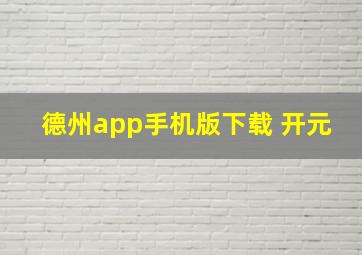 德州app手机版下载 开元